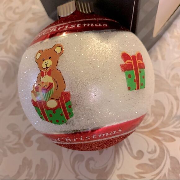Christopher Radco Christmas Ornament Teddy Bears & Presents Handcrafted in Box - Picture 3 of 6